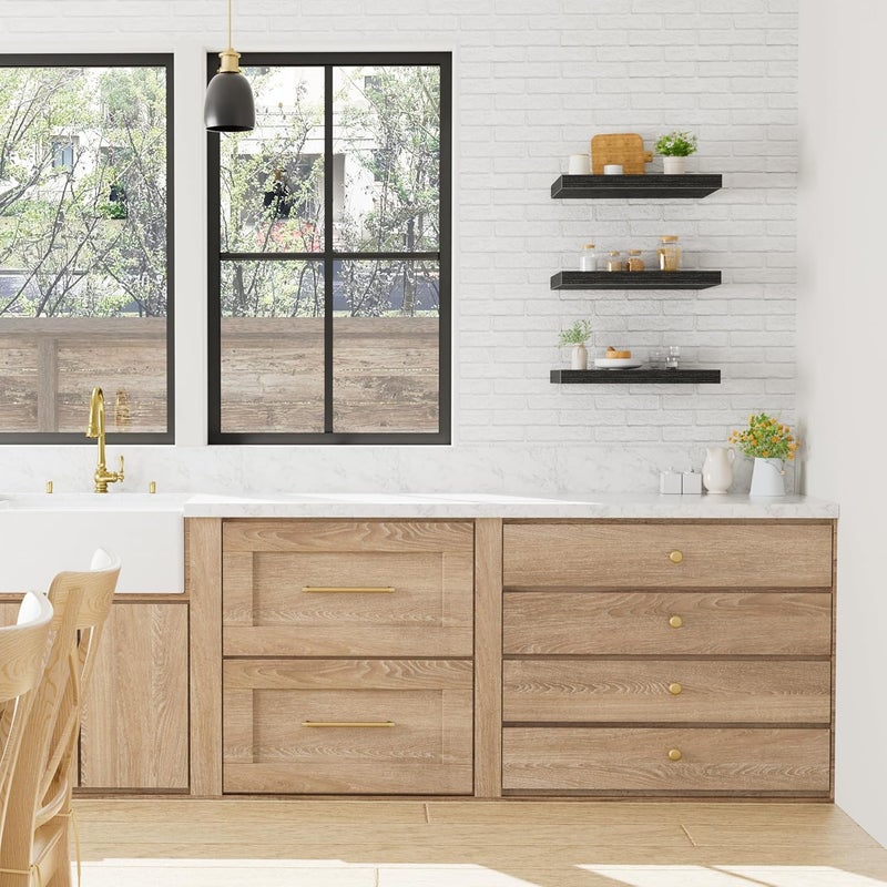 QEEIG 10" Deep Floating Shelves for Wall - 10 x 16 inch Book Shelf Bathroom Bedroom Kitchen Living Room Hanging Bookshelf Farmhouse Set of 3, Black (025-40B3) - Image 4