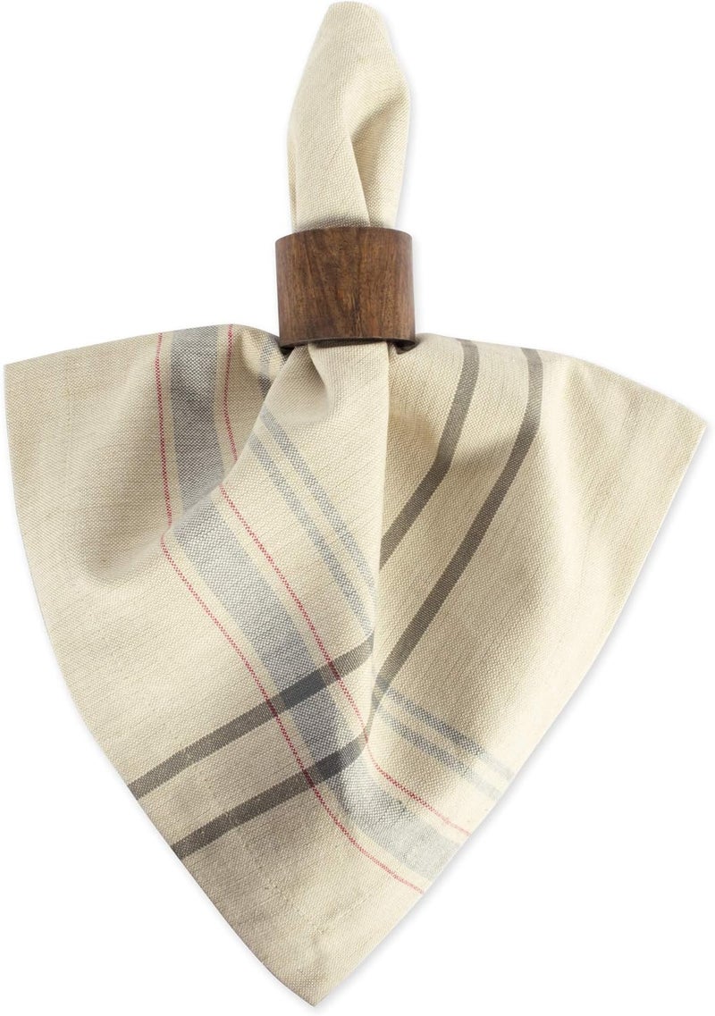 DII French Stripe Tabletop Collection Farmhouse Style Dining Table Linen Napkin Set, 20x20, Taupe/Gray, 6 Piece - Image 2