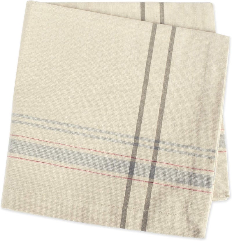 DII French Stripe Tabletop Collection Farmhouse Style Dining Table Linen Napkin Set, 20x20, Taupe/Gray, 6 Piece - Image 4