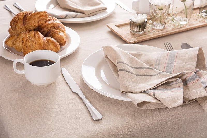 DII French Stripe Tabletop Collection Farmhouse Style Dining Table Linen Napkin Set, 20x20, Taupe/Gray, 6 Piece - Image 5