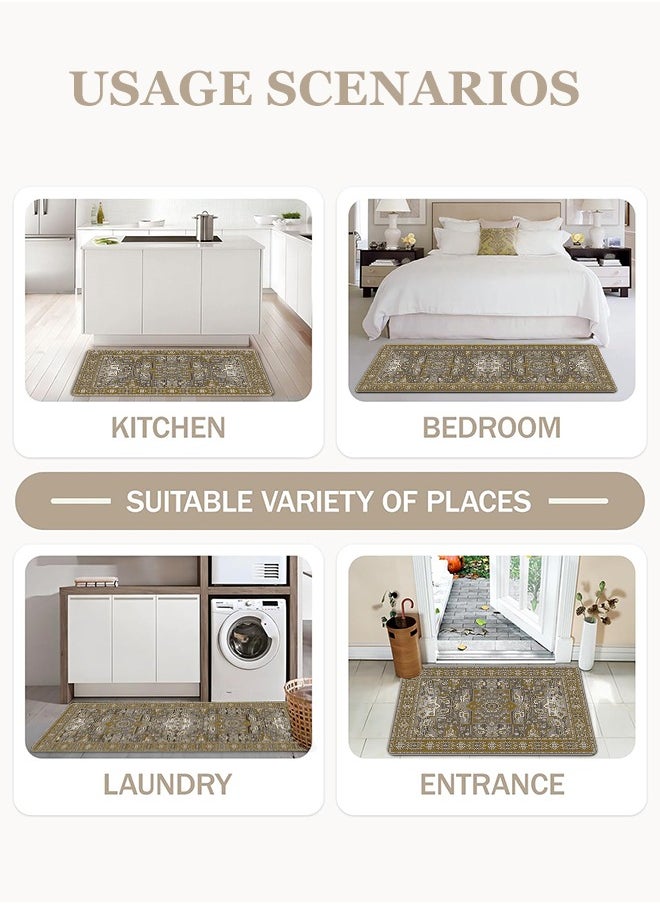 Generic 2 PCS Kitchen Floor Mats Rugs Set, Cushion Floor Carpet, Waterproof, Oil Resistant and Anti-Fatigue PU Standing Mat for Kitchen, Floor, Office, Sink, Laundry 45*75CM+45*120CM  - Image 4
