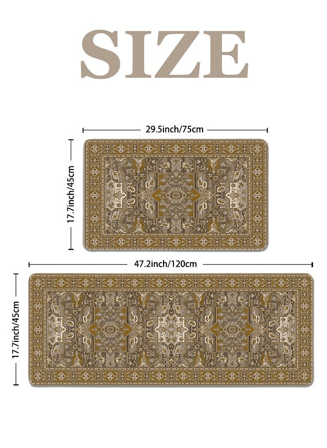 Generic 2 PCS Kitchen Floor Mats Rugs Set, Cushion Floor Carpet, Waterproof, Oil Resistant and Anti-Fatigue PU Standing Mat for Kitchen, Floor, Office, Sink, Laundry 45*75CM+45*120CM  - Image 5