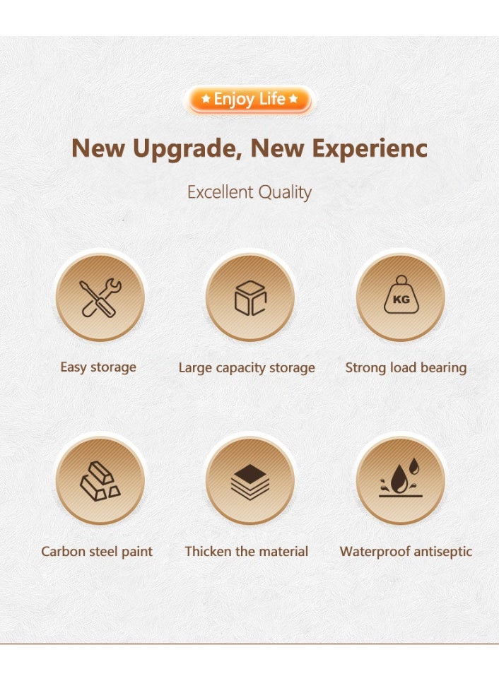 والالا رف غسالة ملابس معدني كبير جدًا مكون من 6 طبقات، حامل زاوية للحمام، ملحقات منظم تخزين، رف تخزين قائم بذاته للمكتب المنزلي، منظم حمام كبير لتوفير المساحة - Image 4