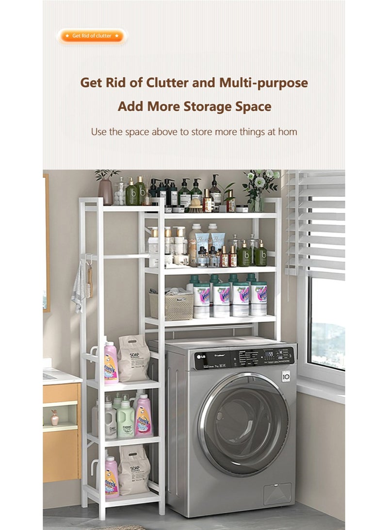 والالا رف غسالة ملابس معدني كبير جدًا مكون من 6 طبقات، حامل زاوية للحمام، ملحقات منظم تخزين، رف تخزين قائم بذاته للمكتب المنزلي، منظم حمام كبير لتوفير المساحة - Image 2