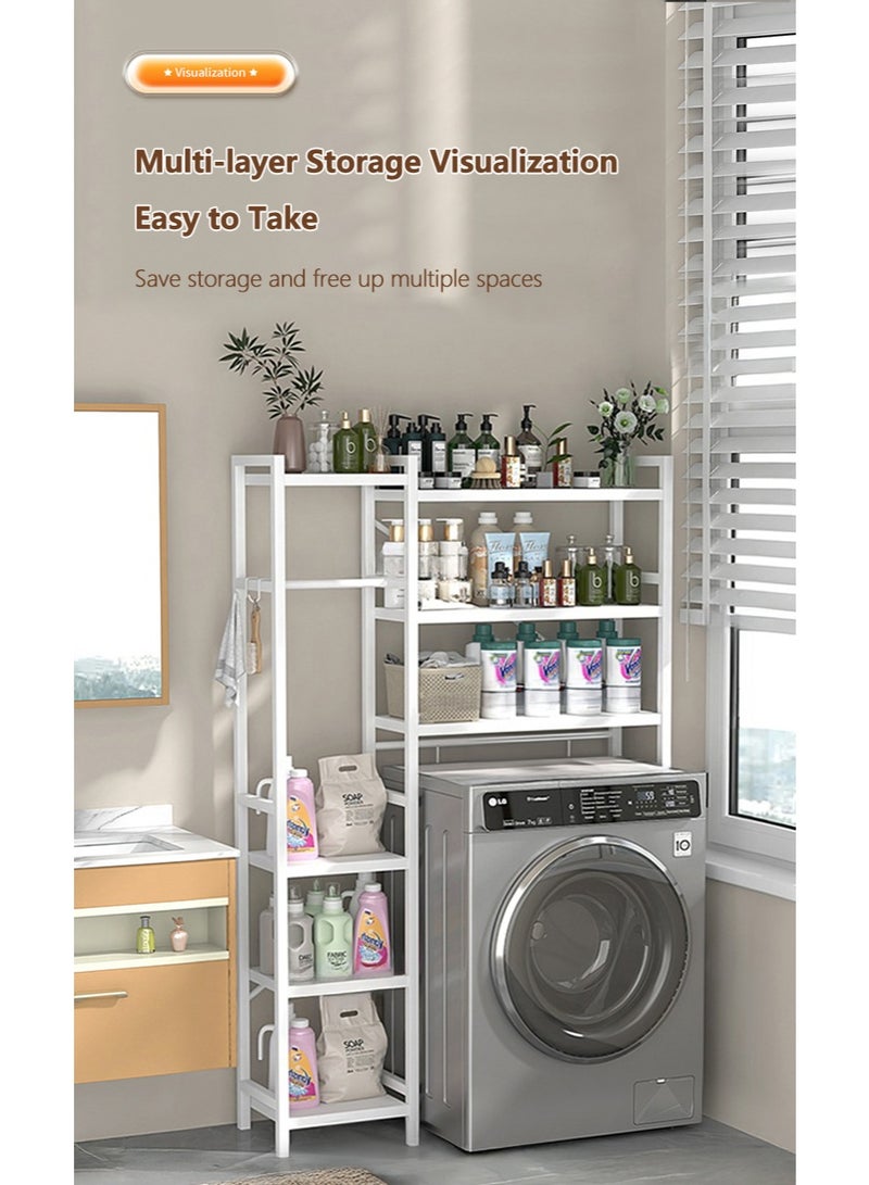 والالا رف غسالة ملابس معدني كبير جدًا مكون من 6 طبقات، حامل زاوية للحمام، ملحقات منظم تخزين، رف تخزين قائم بذاته للمكتب المنزلي، منظم حمام كبير لتوفير المساحة - Image 3