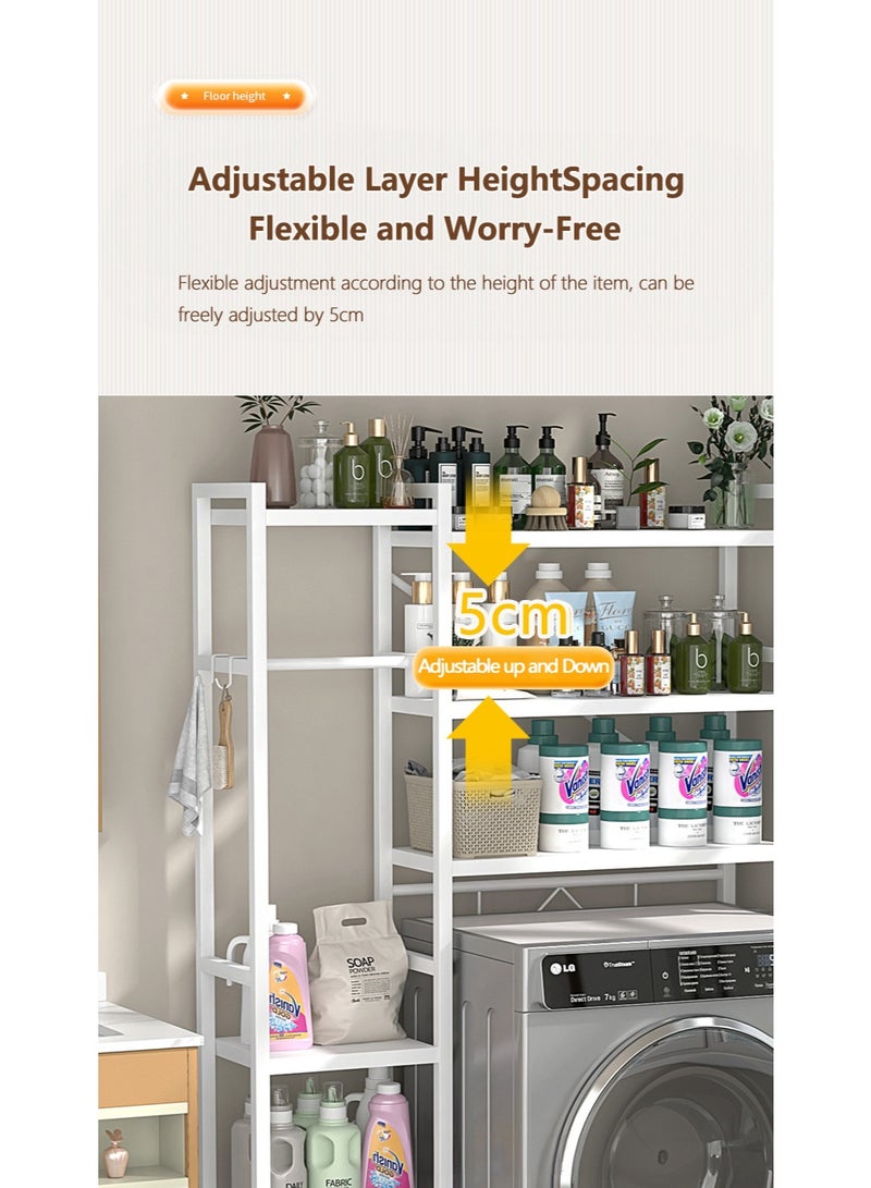 والالا رف غسالة ملابس معدني كبير جدًا مكون من 6 طبقات، حامل زاوية للحمام، ملحقات منظم تخزين، رف تخزين قائم بذاته للمكتب المنزلي، منظم حمام كبير لتوفير المساحة - Image 5