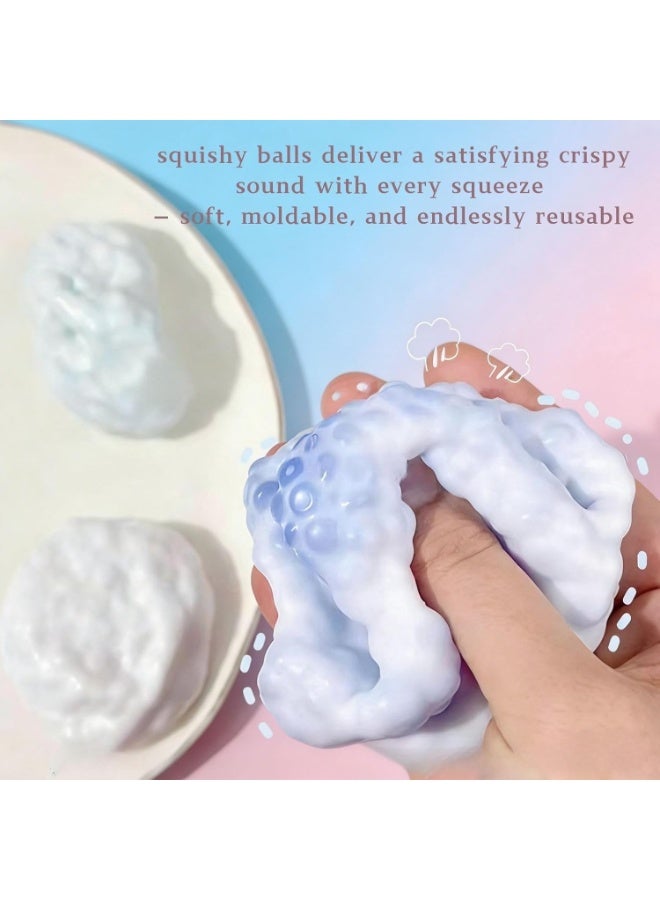 2 Pcs Crunchy Noisy Stress Balls, Ice Skin Crunchy Squishy Balls, Soft Moldable Squeeze Balls for Home Office or Travel - Image 3