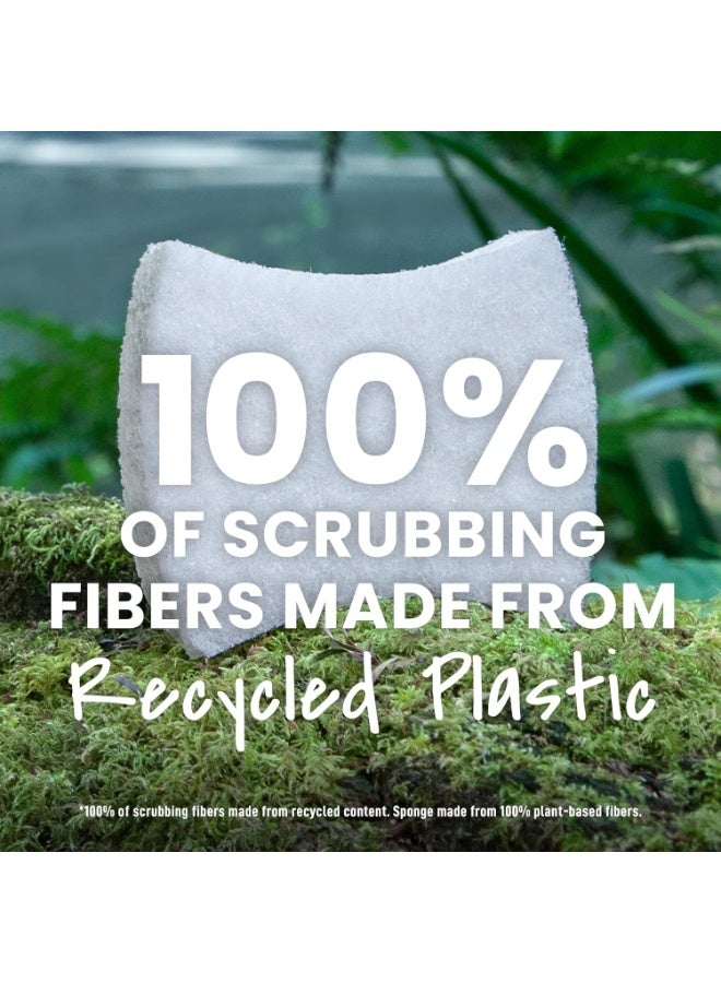 Scotch Brite إسفنجة تنظيف سكوتش-برايت الخضراء غير الخدشة، 6 إسفنجات مطبخ غير خدشة للتنظيف في المنزل، الحمام والمزيد، أكثر أدوات تنظيف الأطباق المعاد تدويرها متانة، الأفضل للأواني والمقالي غير اللاصقة - Image 3