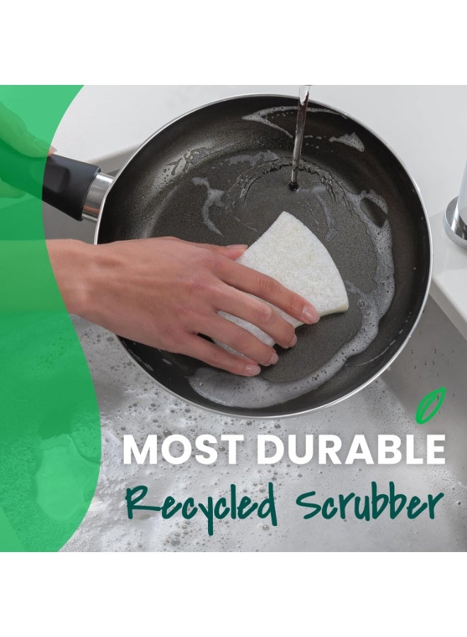 Scotch Brite إسفنجة تنظيف سكوتش-برايت الخضراء غير الخدشة، 6 إسفنجات مطبخ غير خدشة للتنظيف في المنزل، الحمام والمزيد، أكثر أدوات تنظيف الأطباق المعاد تدويرها متانة، الأفضل للأواني والمقالي غير اللاصقة - Image 4