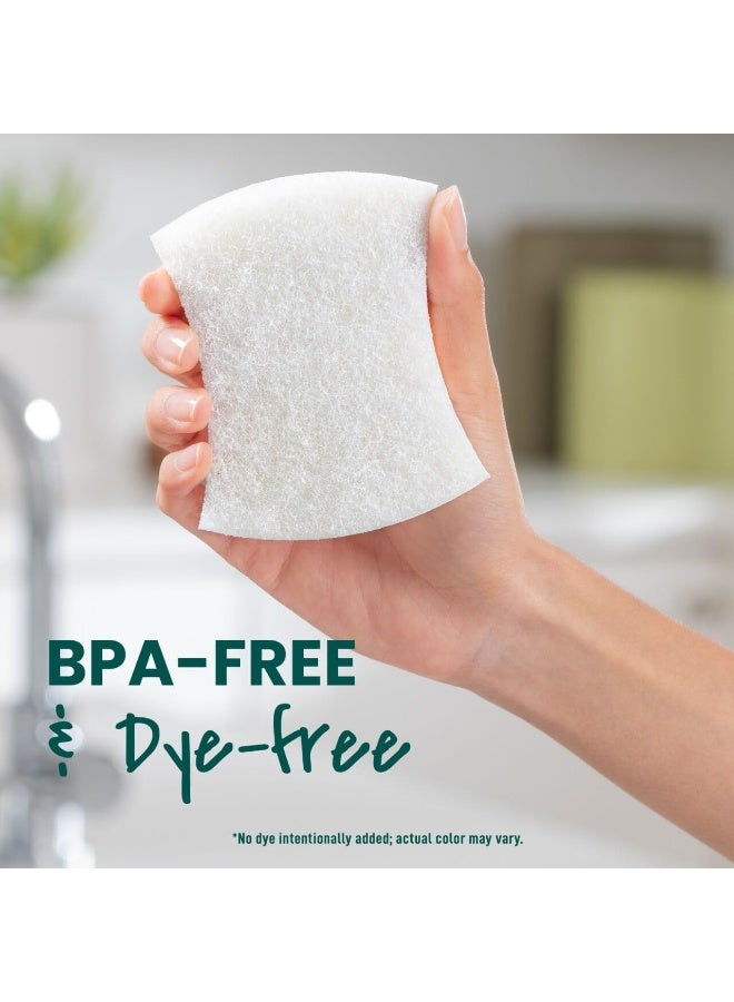 Scotch Brite إسفنجة تنظيف سكوتش-برايت الخضراء غير الخدشة، 6 إسفنجات مطبخ غير خدشة للتنظيف في المنزل، الحمام والمزيد، أكثر أدوات تنظيف الأطباق المعاد تدويرها متانة، الأفضل للأواني والمقالي غير اللاصقة - Image 2