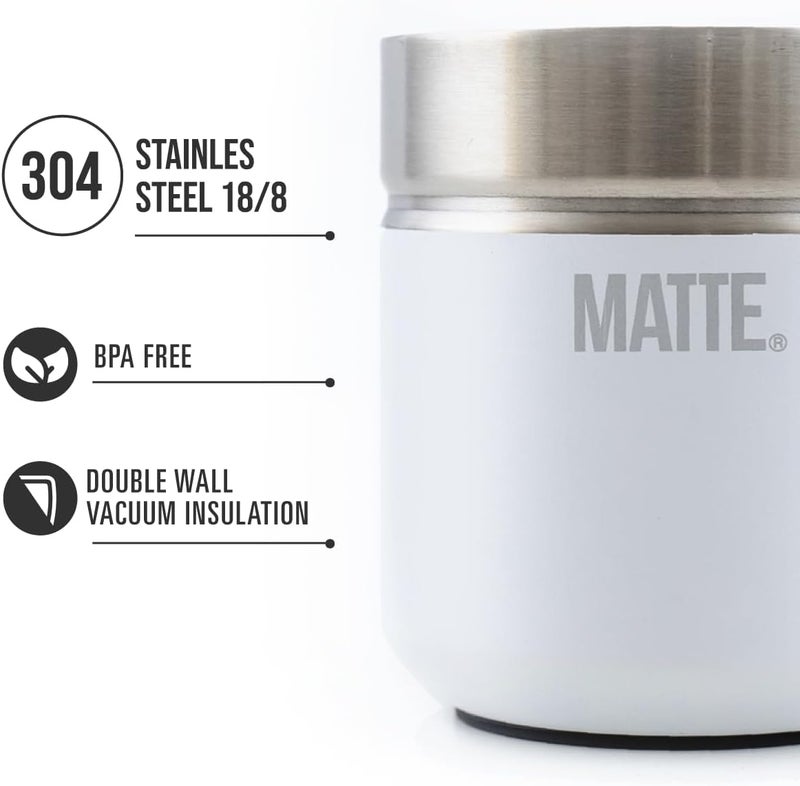 Matte 6.5 oz Yerba Mate Gourd and Bombilla Set - Includes DS Pro Box - BPA Free Yerba Mate Set Kit with Mate Straw, Elegant Design, Non-Slip Base (White) - Image 3
