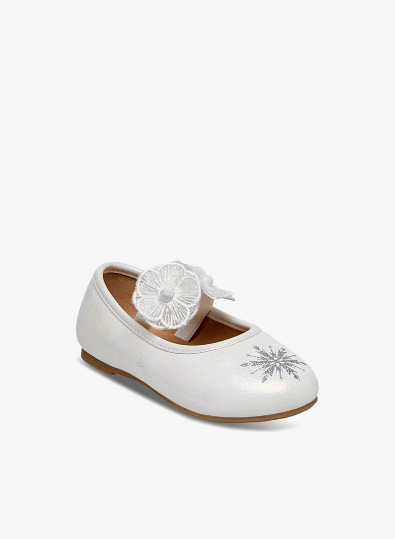 Disney White Girls Frozen Snowflake Print Ballerina Shoes Ramadan Collection for Women | Best Price UAE