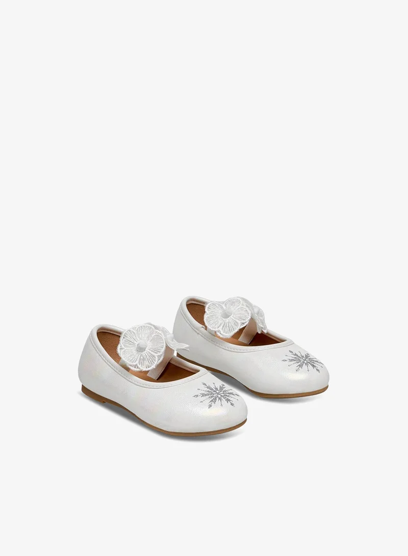Disney Girls Frozen Snowflake Print Ballerina Shoes Ramadan Collection
