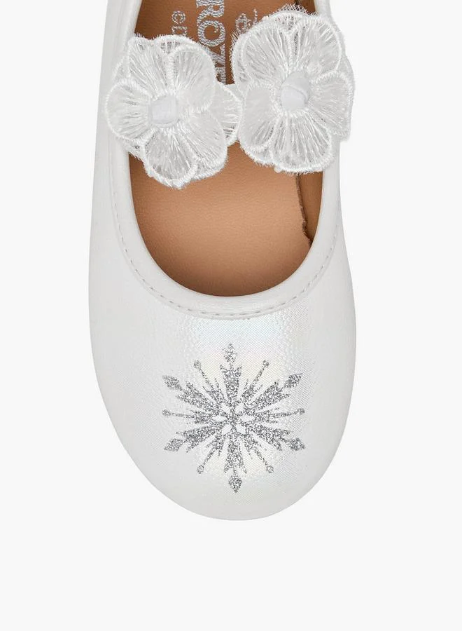 Disney White Girls Frozen Snowflake Print School Ballerina Shoes for Women | Best Price UAE