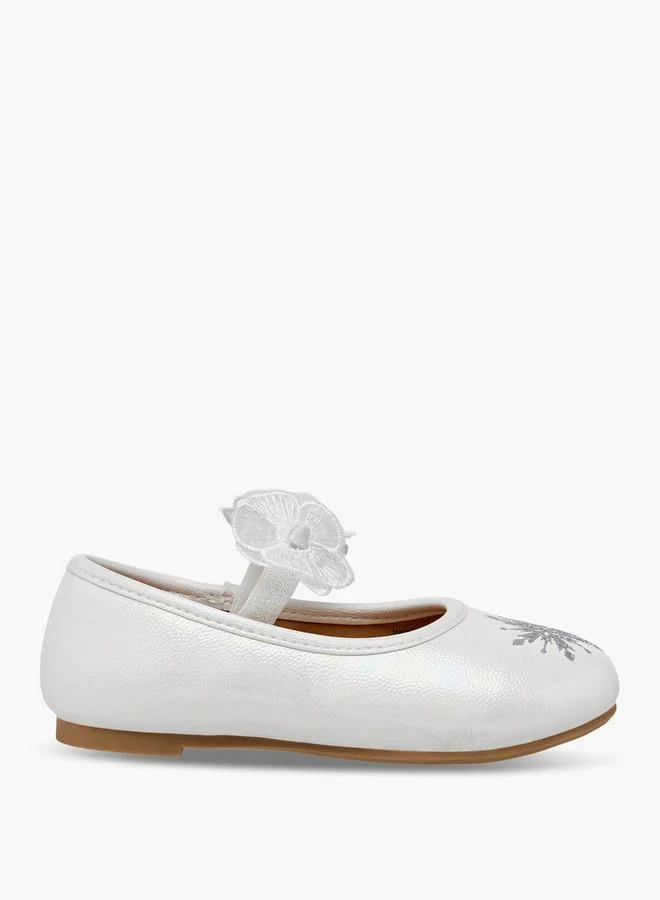 Disney White Girls Frozen Snowflake Print School Ballerina Shoes for Women | Best Price UAE
