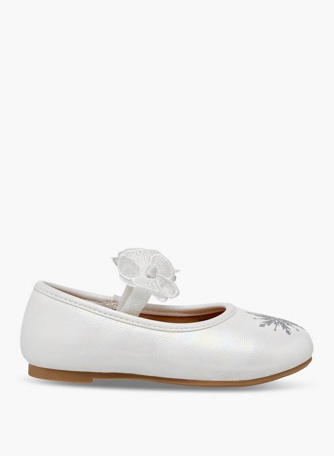 Disney Girls Frozen Snowflake Print Ballerina Shoes - Image 3