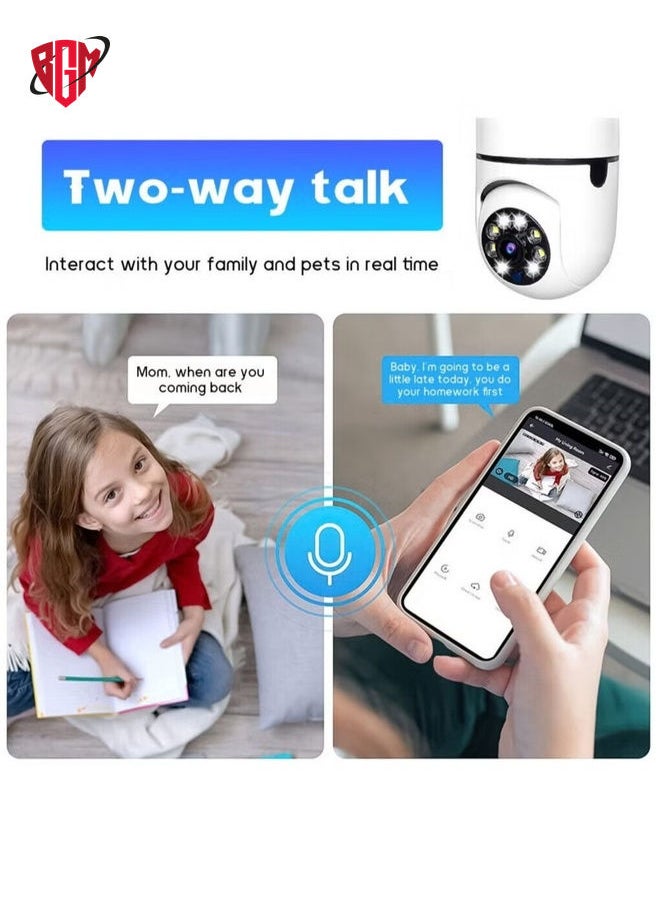 بي جي إم - 5 PCS WIFI Light Light Camera - كاميرا أمان لاسلكية في الهواء الطلق - كاميرا مراقبة منزلية مع 1080 بكسل رؤية ليلية الكشف عن الحركة البشرية - Image 1