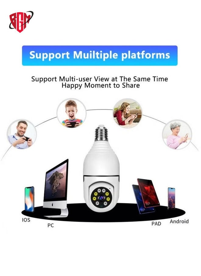 بي جي إم - 5 PCS WIFI Light Light Camera - كاميرا أمان لاسلكية في الهواء الطلق - كاميرا مراقبة منزلية مع 1080 بكسل رؤية ليلية الكشف عن الحركة البشرية - Image 1