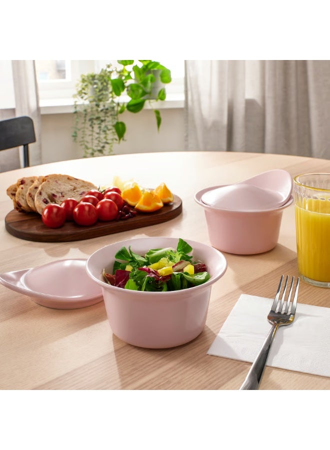 Oven Serving Dish With Lid Matt Light Pink Diameter 13 cm Height 9 cm Length 15 cm Volume 0.2 L Width 13 cm - Image 2