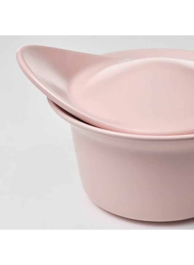 Oven Serving Dish With Lid Matt Light Pink Diameter 13 cm Height 9 cm Length 15 cm Volume 0.2 L Width 13 cm - Image 3