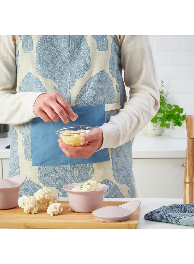 Oven Serving Dish With Lid Matt Light Pink Diameter 13 cm Height 9 cm Length 15 cm Volume 0.2 L Width 13 cm - Image 4