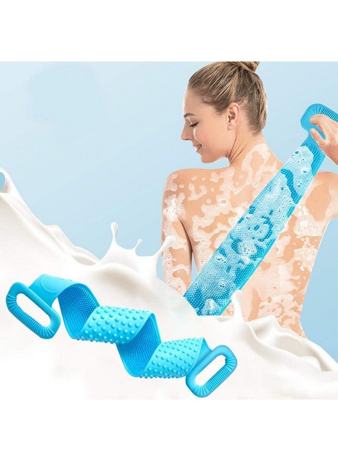 DC DHARAM CREATION Silicone Back Scrubber, Handle Body Washer, Exfoliating Texture Scrubbing Pad for Shower - Image 1