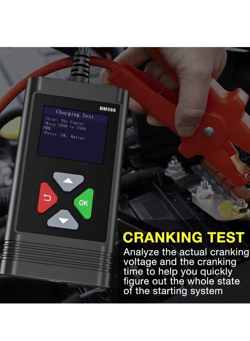 Car Battery Tester, 6V 12V Battery Load Tester 100-2000CCA Automotive Alternator Tester Digtial Battery Analyzer Charging Cranking System Tester for Car Truck Motorcycle ATV SUV Boat - Image 5