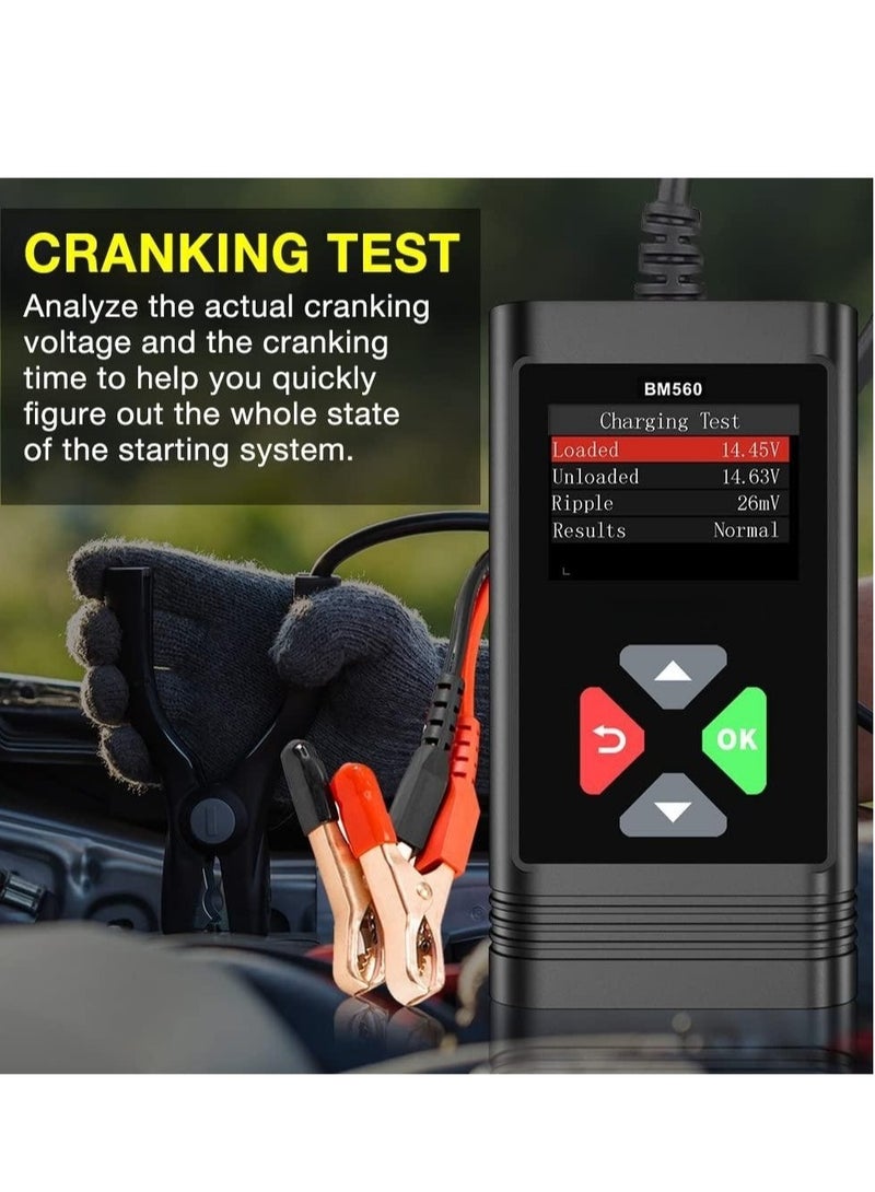 Car Battery Tester, 6V 12V Battery Load Tester 100-2000CCA Automotive Alternator Tester Digtial Battery Analyzer Charging Cranking System Tester for Car Truck Motorcycle ATV SUV Boat - Image 4