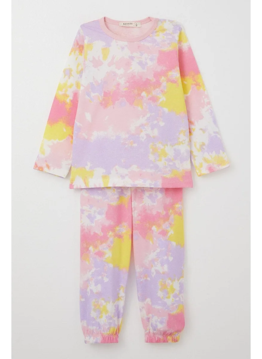 بريز Girls Pajama Set Tie Dye Patterned 1-3 Years Old, Mixed Colors