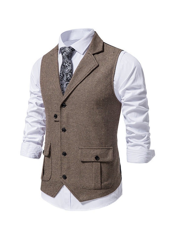 KUYING New Retro Lapel Suit Vest  - Image 2