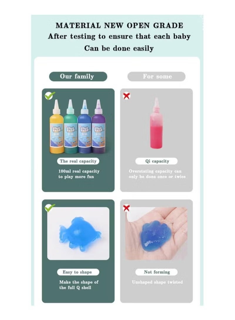 أكوا مجموعة ألعاب خرز سحرية مائية للأطفال اعمال يدويه ، أحجية سحرية مائية للأطفال، مجموعة فنية يدوية الصنع من الجل، رسم مائي، أنشطة إبداعية للأطفال من سن 3 سنوات فما فوق (محيط) - Image 3