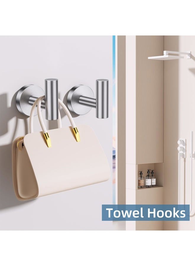 soaez Brushed Nickel Round 10-Piece Towel Bar Set Bathroom Hardware Accessories Set Upgraded Toilet Paper Holder Towel Rail Set for Bathroom Stainless Steel Wall Mounted Bathroom Set,23.6 in - Image 4