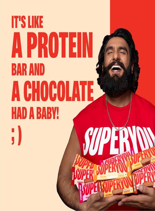 SuperYou Assorted Protein Wafer Bars (Pack of 10)|10g Protein, 3g Fiber, No Added Sugar|Yeast Fermented Protein|Energy Bars|Crunchy Wafer Bar|100% Vegetarian|No Palm Oil|400g - Image 5