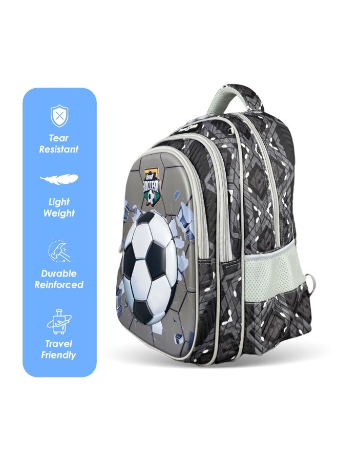Nova kids حقيبة ظهر نوفا كيدز 3D - كرة القدم رمادي - Image 3