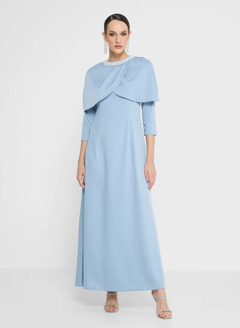 Khizana A-line Dress With Embellished Neckline