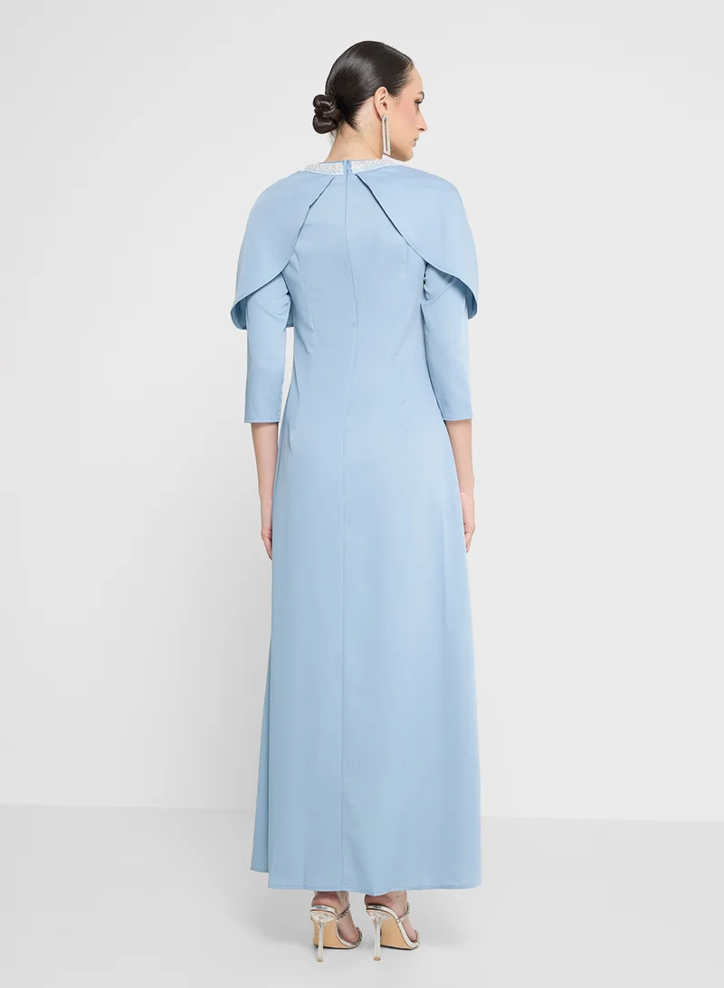 Khizana A-line Dress With Embellished Neckline