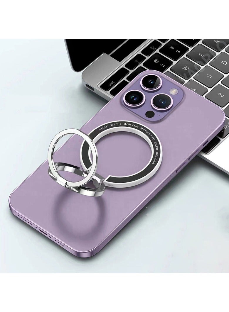 ليكا حامل حلقة مغناطيسي MagSafe للهاتف وحامل دوران 360 درجة متوافق مع سلسلة iPhone وأجهزة Android تصميم أنيق ومتين - أسود - Image 2