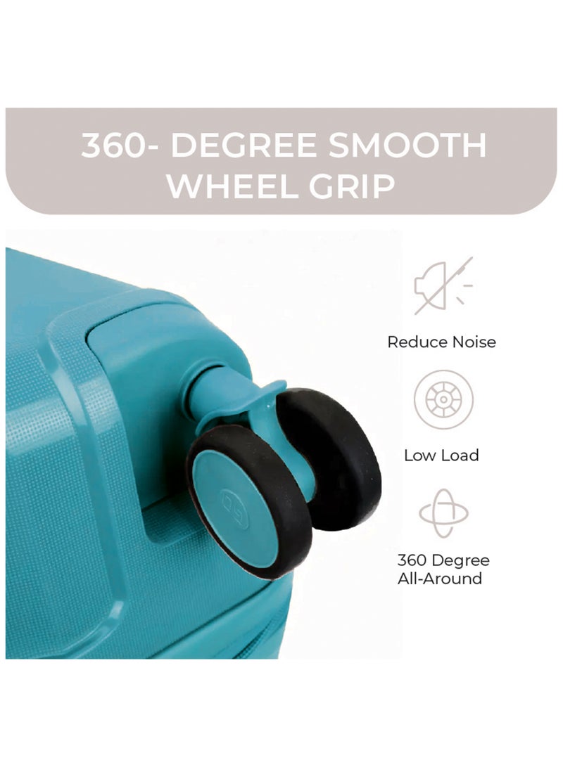 Reflection PP Carry On Suitcase Airline Approved, Scratchproof Lightweight 28 Inch  Luggage- 360° Silent Wheels, PP Hard Luggage Trolley, Spinner Wheels, Travel Luggage  (28-Inch , Blue) - Image 2