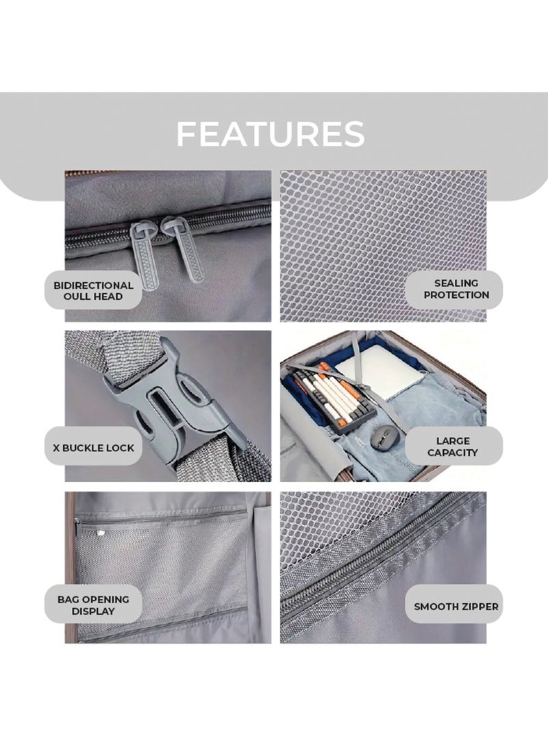 Reflection PP Carry On Suitcase Airline Approved, Scratchproof Lightweight 28 Inch  Luggage- 360° Silent Wheels, PP Hard Luggage Trolley, Spinner Wheels, Travel Luggage  (28-Inch , Blue) - Image 3