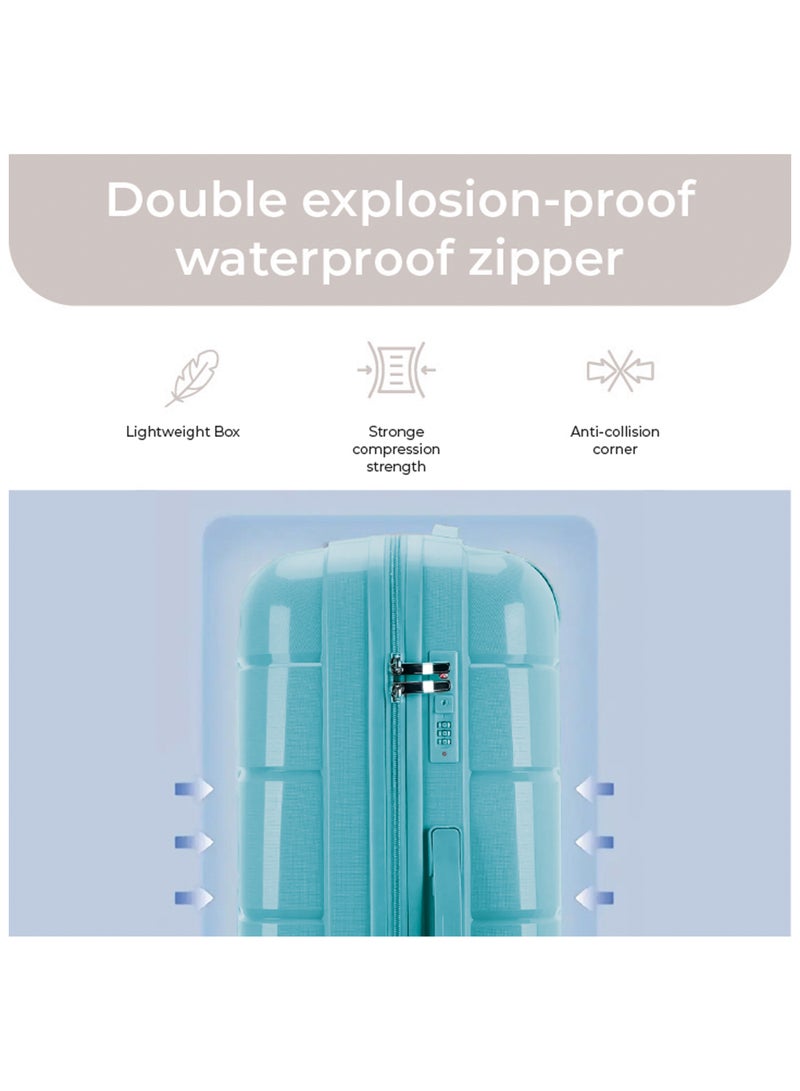 Reflection PP Carry On Suitcase Airline Approved, Scratchproof Lightweight 28 Inch  Luggage- 360° Silent Wheels, PP Hard Luggage Trolley, Spinner Wheels, Travel Luggage  (28-Inch , Blue) - Image 5