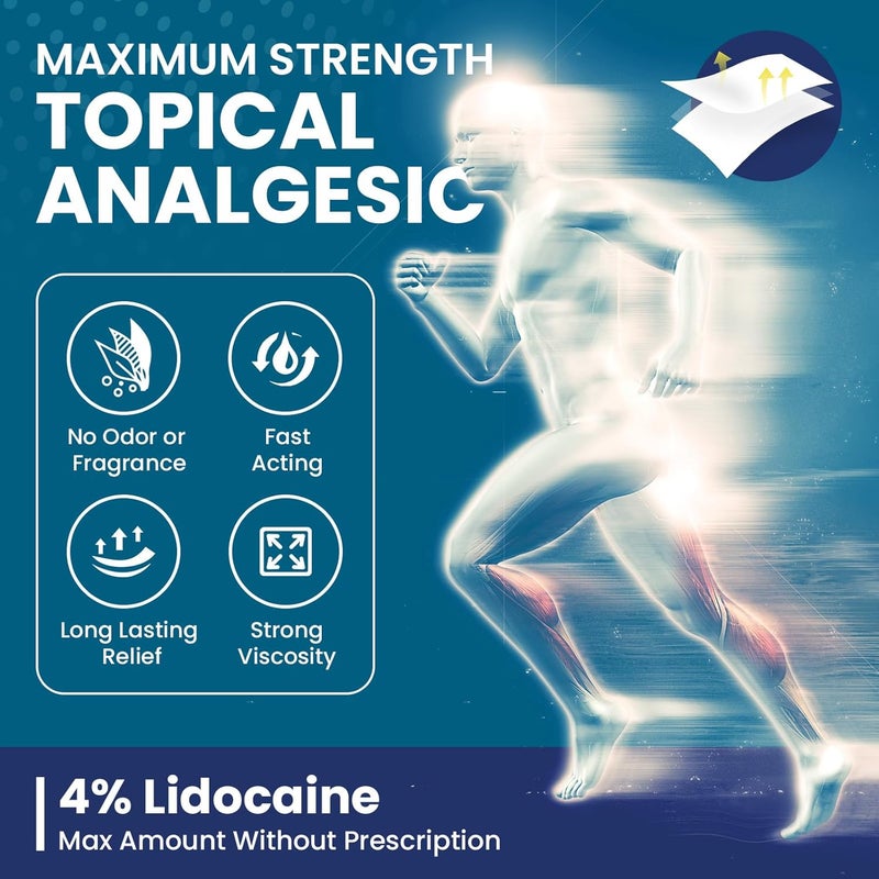 Sumifun لصقات تخفيف الألم سومي فون 4 ليدوكائين 30 قطعة أقصى قوة جل مخدر للظهر والركبة والرقبة وآلام المفاصل وآلام العضلات مسكن موضعي مؤهل لـ FSA أو HSA - Image 2