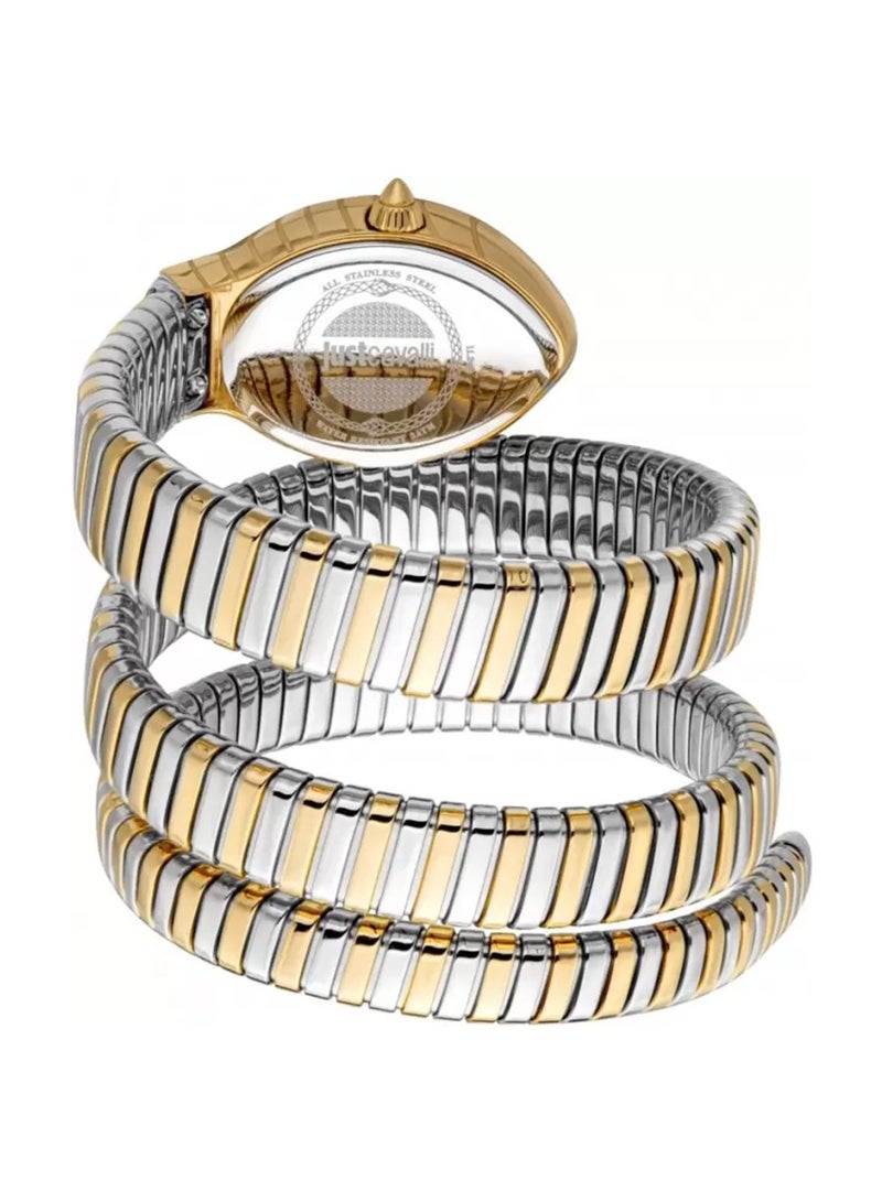 Just Cavalli ساعة كلاسيكو لونغو أنالوج فضية ووردية ذهبية من الفولاذ المقاوم للصدأ JC1L248M0065 - Image 3