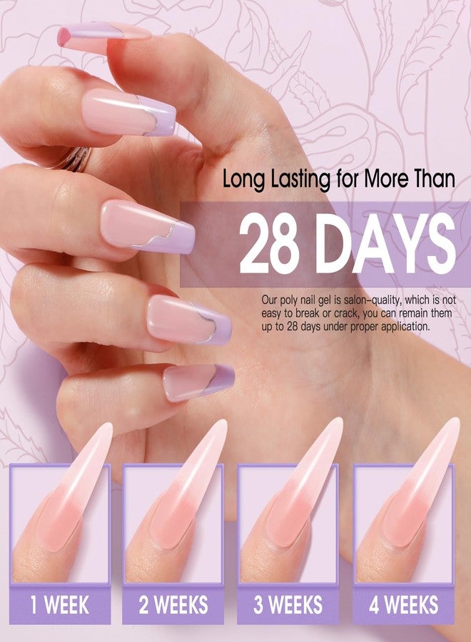 ROSALIND 6 PCS Poly Nail Gel, 0.34 oz/10 ml Soft Pink Poly Extension Gel, Quick Nail Extension, Builder Nail Enhancement for Beginner & Professional Salon Home Diy Design - Image 5