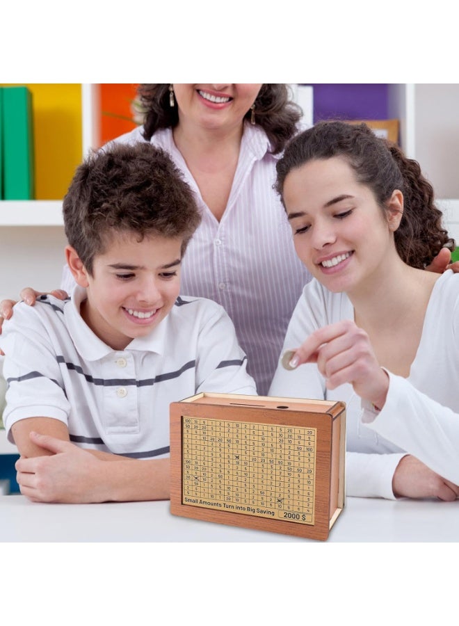 بانفيل صندوق التبرعات لتوفير العملات المعدنية بتصميم فريد ومفصل - صندوق توفير خشبي ذكي للأطفال والكبار - Image 3