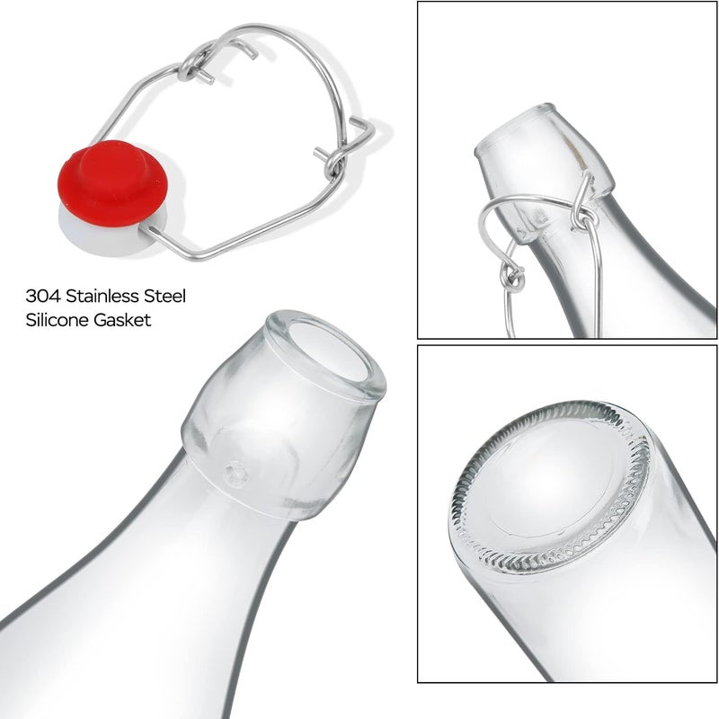 ZEBEIYU 32oz Beer Bottle,Swing Top Glass Kombucha Bottles with Stoppers for Brewing, Beverages, Smoothies, Kefir, Beer, Soda, Juicing, Kombucha, Oil, Water, Milk, Vinegar(4 Pack) - Image 5