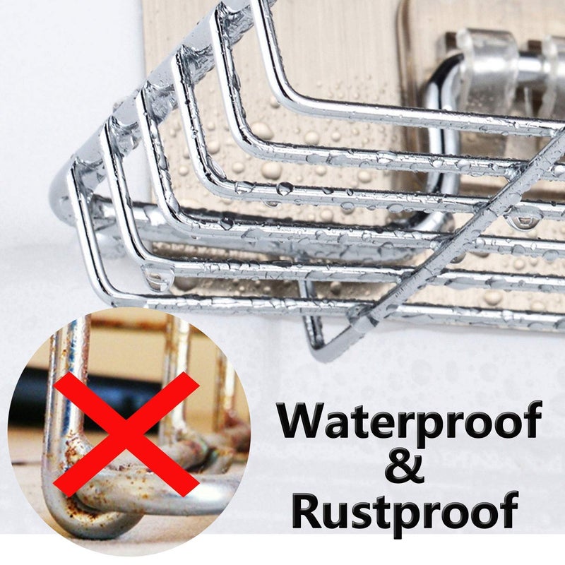 RIOMAX Wall Mounted Double Layer Soap Dish Holder Stainless Steel Wall Hanging Soap HolderKitchen Rack HolderSoap Holder Bathroom Accessories Material Steel Silver Pack of 1 - Image 4