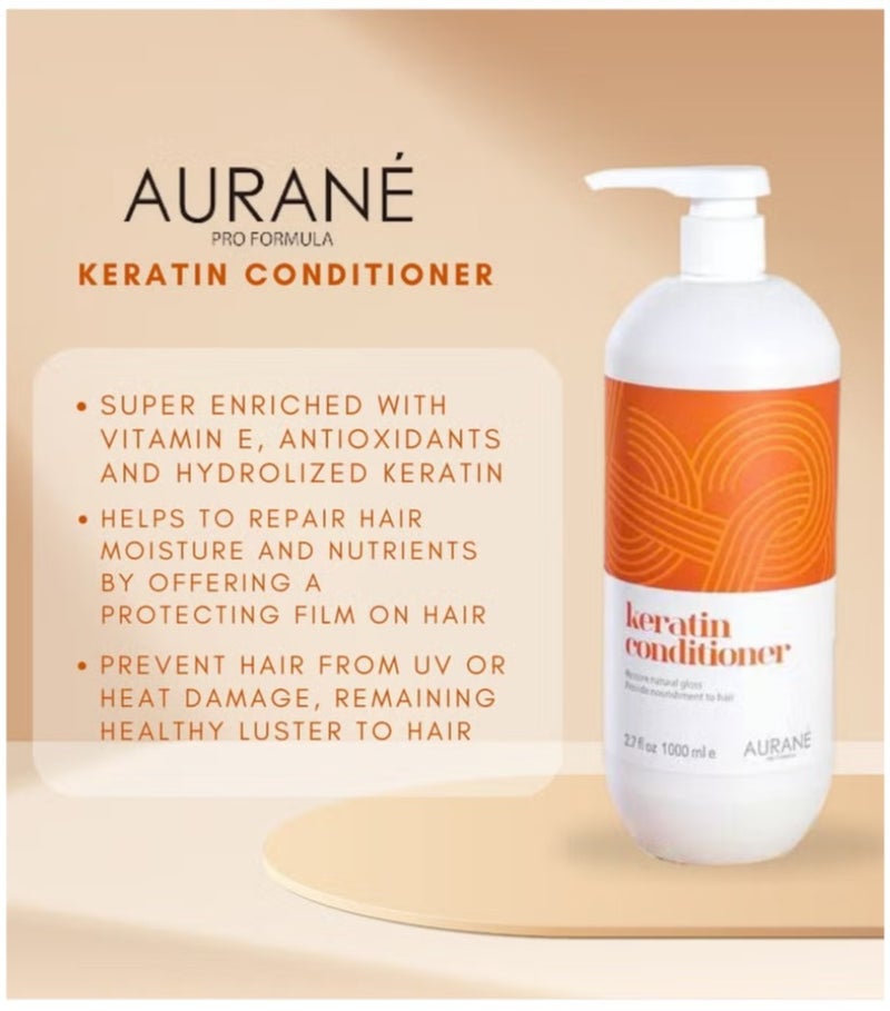 AURANE Keratin Shampoo & Conditioner 1000ml- Deep Hydration, Nourishing Formula for Silky Smooth Hair- Restorative Treatment - Sulfate-Free, Paraben-Free - Suitable for All Hair Types (1000ML X 2) - Image 4