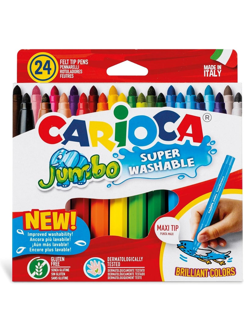 كاريوكا Carioca jumbo 24 colors ogival maxi felt tip pens - No:40570 - Image 1
