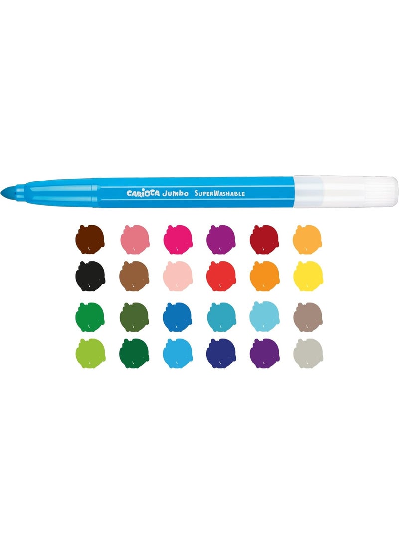 كاريوكا Carioca jumbo 24 colors ogival maxi felt tip pens - No:40570 - Image 4