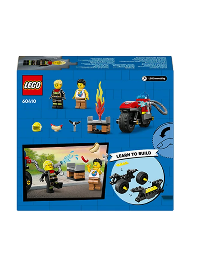 LEGO City Fire Rescue Motorcycle, Motorbike Toy Playset for 4 Plus Year Old Boys & Girls, Includes 2 Minifigures for Imaginative Play, Fun Vehicle Gift Idea for Preschool Kids 60410
